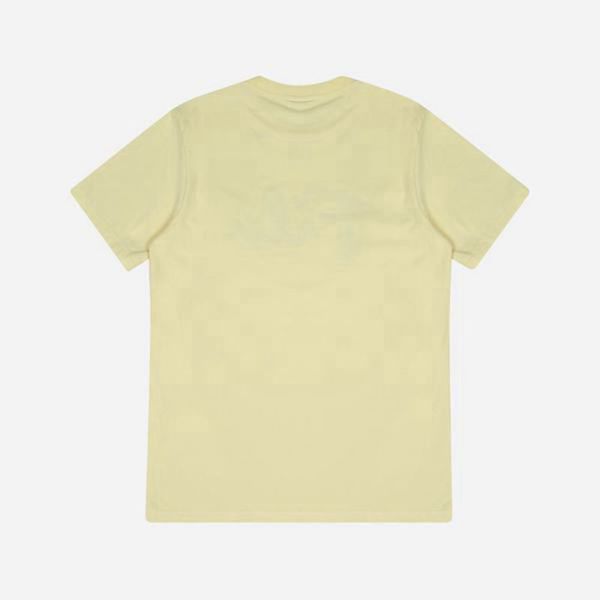 Fila Cursive Logo S/S Men's T-Shirts - Yellow,NZ 470-39274